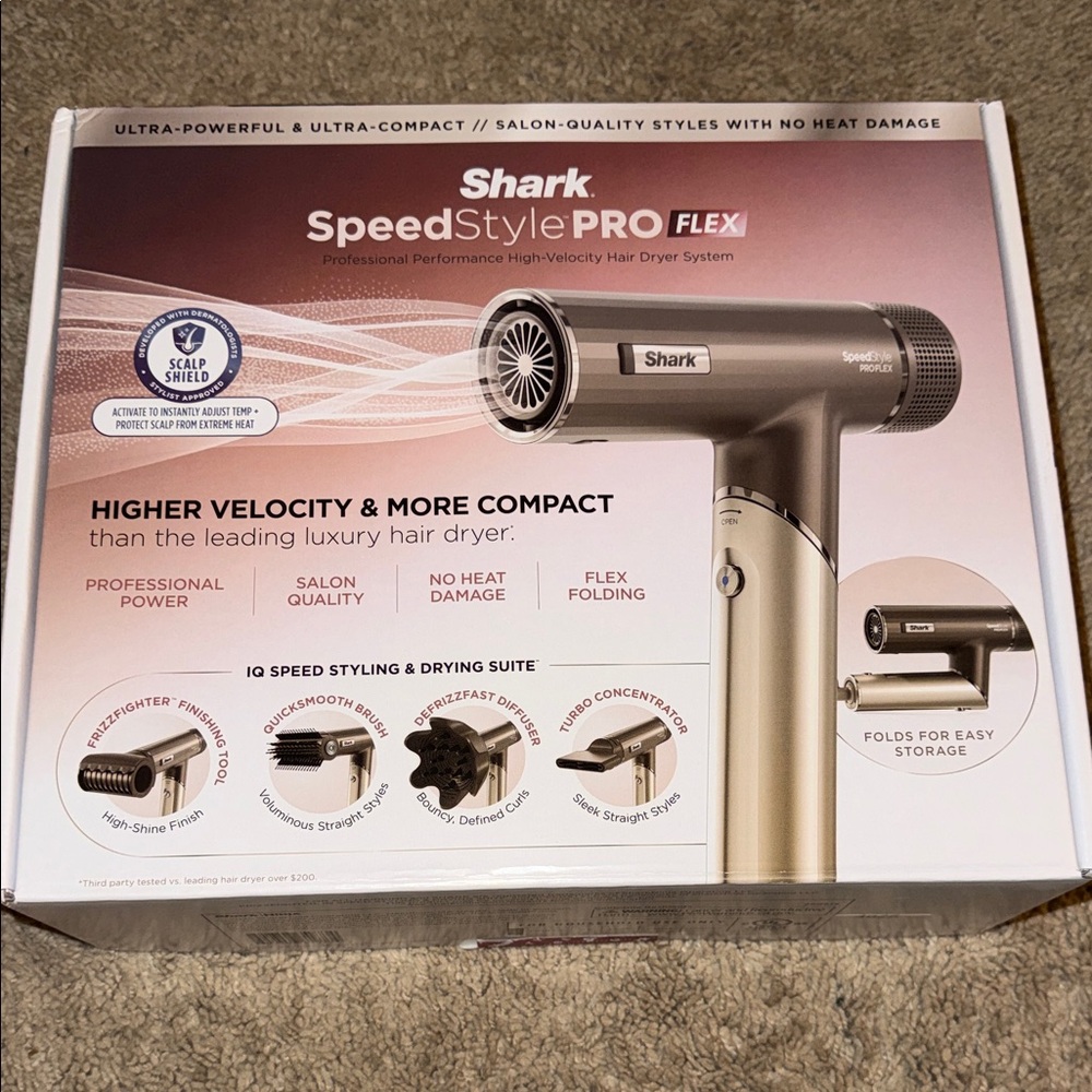 Shark SpeedStyle PRO Flex Hair Dryer - Silver and Tan